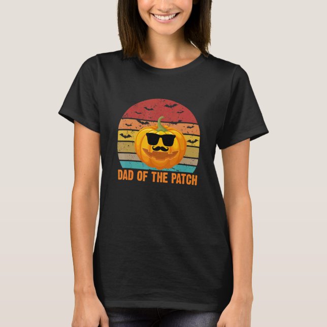Cool Pumpkin Sunglasses Dad Of The Patch Funny Hal T-Shirt (Front)