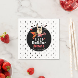 Cool Punk Rockstar First Birthday  Napkin