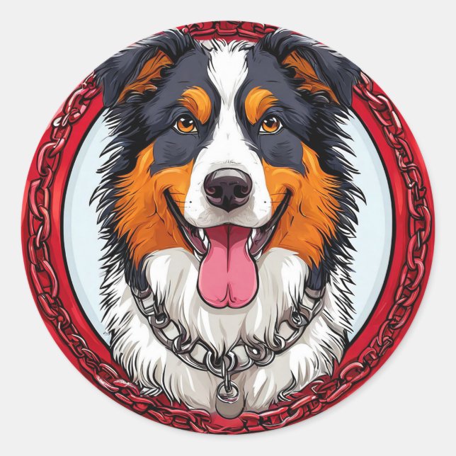 Cool Purebred Dog Classic Round Sticker (Front)