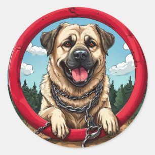 Cool Purebred Dog Classic Round Sticker