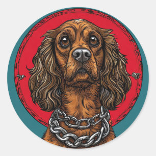 Cool Purebred Dog Classic Round Sticker