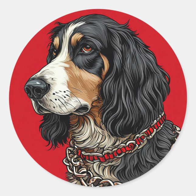 Cool Purebred Dog Classic Round Sticker (Front)