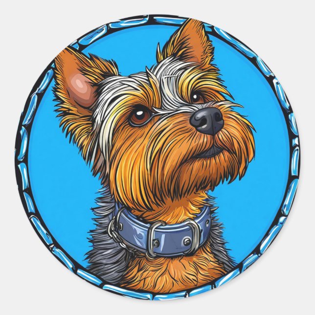 Cool Purebred Dog Classic Round Sticker (Front)