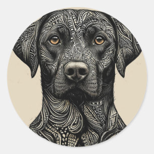 Cool Purebred Dog Classic Round Sticker