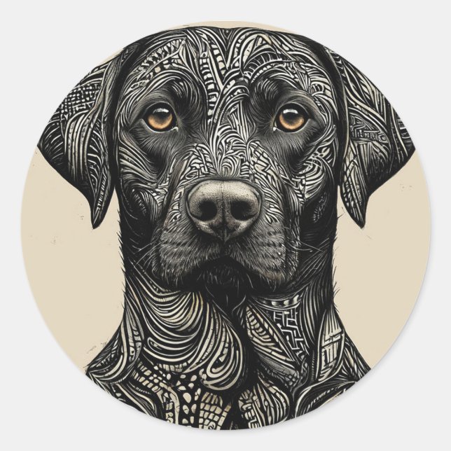 Cool Purebred Dog Classic Round Sticker (Front)