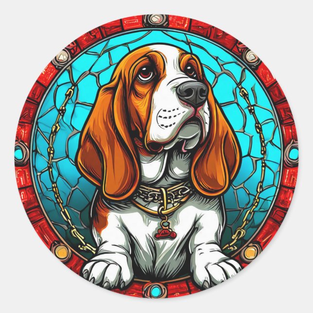 Cool Purebred Dog Classic Round Sticker (Front)