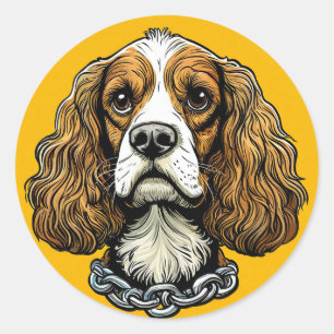 Cool Purebred Dog Classic Round Sticker