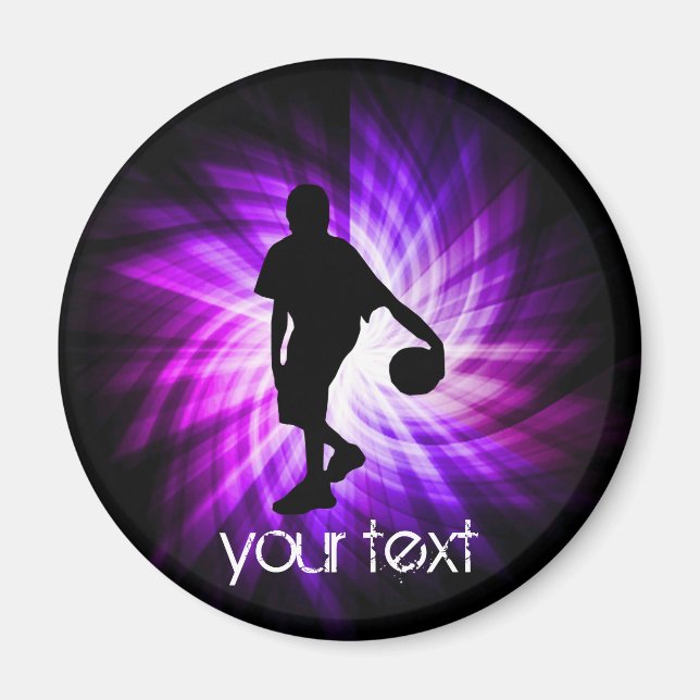 Cool Purple Basketball Magnet (Front)