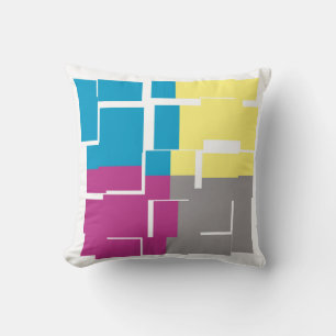 COOL Purple Blue Yellow Grey Pattern Cushion