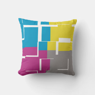 COOL Purple Blue Yellow Pattern Cushion