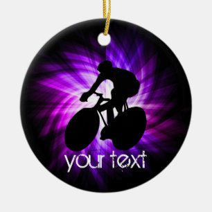 Cool Purple Cycling Ceramic Tree Decoration