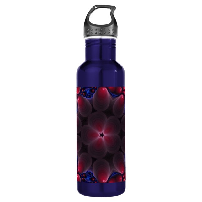 Cool Purple Digital Fractal Art 710 Ml Water Bottle (Front)