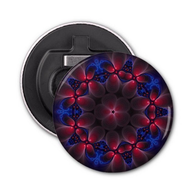 Cool Purple Digital Fractal Art Bottle Opener (Front)