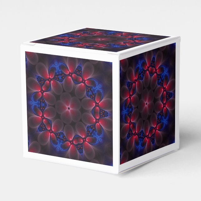 Cool Purple Digital Fractal Art Favour Box (Front Side)