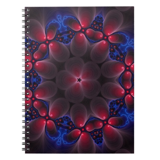 Cool Purple Digital Fractal Art Notebook (Front)