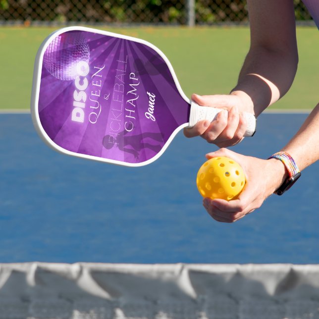 Cool Purple Disco Queen Pickleball Champ Paddle (Insitu)