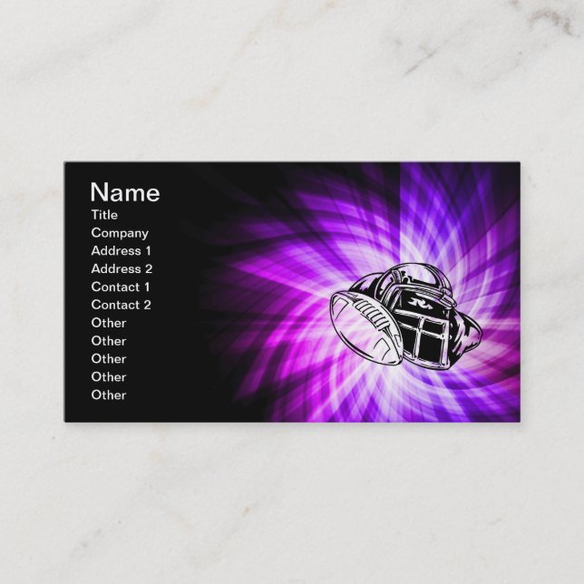 Cool Purple Football Business Card (Front)