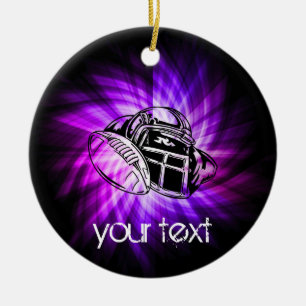 Cool Purple Football Ceramic Ornament
