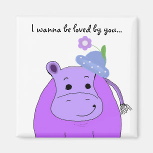 Cool Purple Hippo Magnet