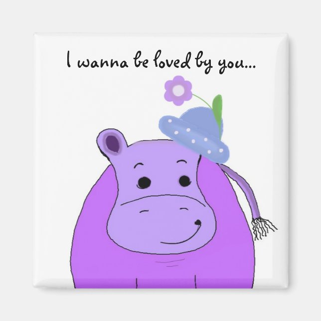Cool Purple Hippo Magnet (Front)