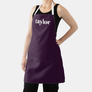 Cool Purple Modern Minimalist Trendy Personalized Apron