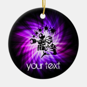 Cool Purple Paintball Ceramic Ornament
