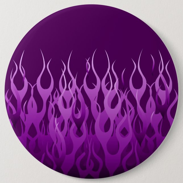 Cool Purple Racing Flames Design 6 Cm Round Badge (Front)