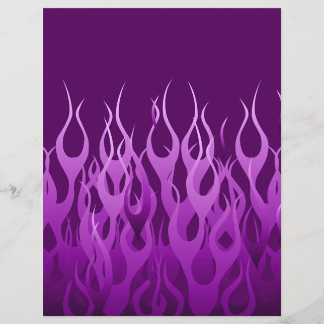 Cool Purple Racing Flames Design Flyer (Front)