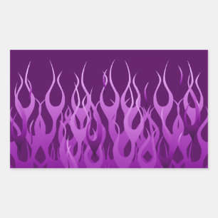 Cool Purple Racing Flames Design Rectangular Sticker