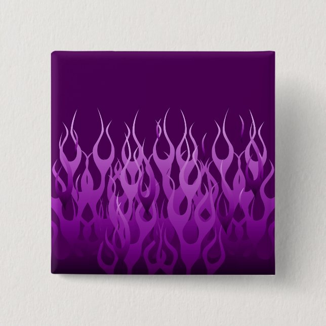 Cool Purple Racing Flames Graphic 15 Cm Square Badge (Front)