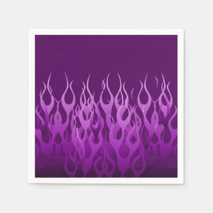 Cool Purple Racing Flames Graphic Napkin