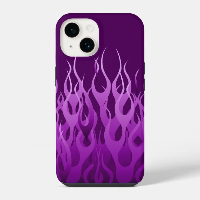 Cool Purple Racing Flames iPhone Case (Back)
