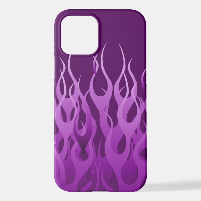 Cool Purple Racing Flames iPhone Case (Back)