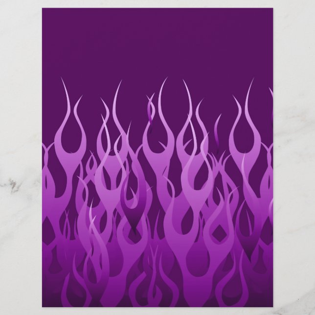 Cool Purple Racing Flames Pin Stripes (Front)