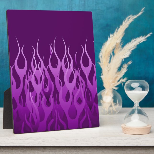 Cool Purple Racing Flames Pin Stripes Plaque (Side)