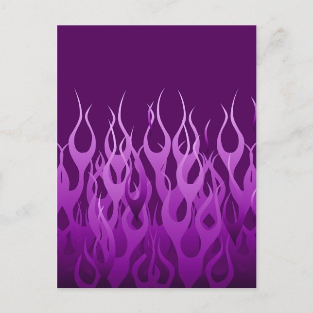 Cool Purple Racing Flames Pin Stripes Postcard (Front)