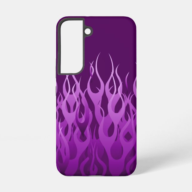 Cool Purple Racing Flames Samsung Galaxy S22 Case (Back)