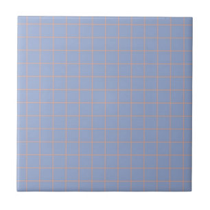 Cool Purple & Soft Pink Chequered Retro Minimalist Ceramic Tile