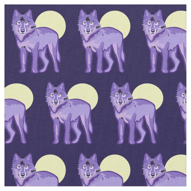 Cool Purple Wolf Fabric (Close Up)