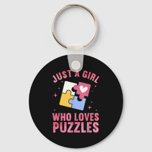 Cool Puzzle Design For Women Girls Jigsaw Lover Pu Key Ring