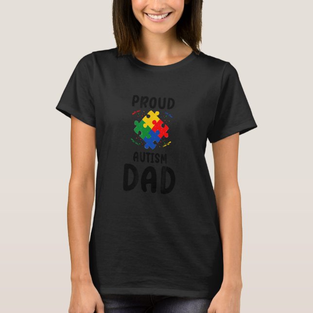 Cool Puzzle Piece Autism Support Awareness T-Shirt (Front)