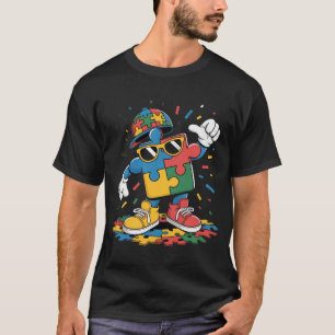 Cool Puzzle Piece Character - Retro Streetwear St T-Shirt