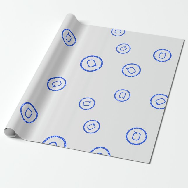 Cool Qash Cryptocurrency Coin Sign Pattern Wrapping Paper (Unrolled)
