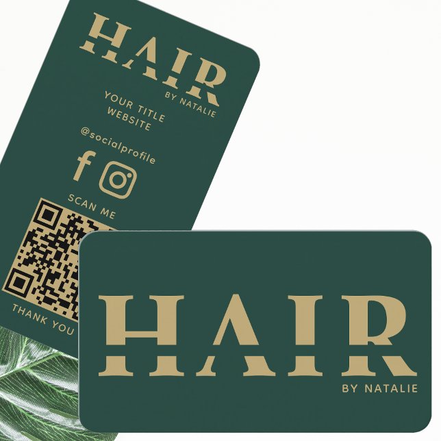 Cool QR Code Hairstylist Cosmetology Professional Business Card (Creator Uploaded)