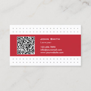 Cool QR Code Red Label Lawyer Business Card