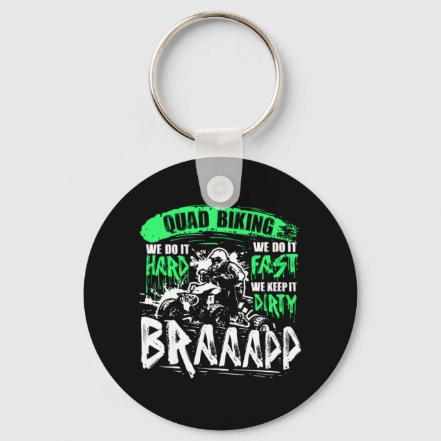 Cool Quad Biking Braap ATV Rider Key Ring (Front)