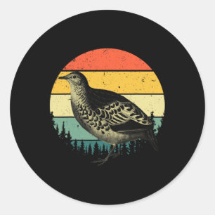 Cool Quail Art Men Women Bird Hunter Quail Upland Classic Round Sticker