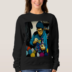 Cool Quilting Dad Pop Crocheter Dad 2 Sweatshirt