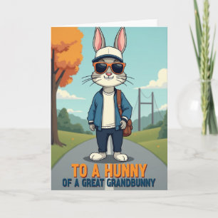 Cool Rabbit Autumn Scene Card