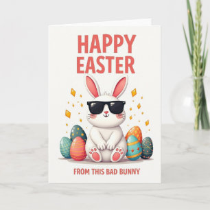 Cool Rabbit Faux Gold Foil Easter Card